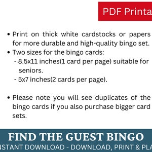 50 Birthday Find the Guest Bingo Game Cards for Kids Adults - Etsy