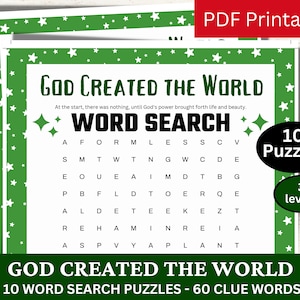 10 Bible Stories Themed Word Search Puzzle Games, Church Youth Activity, Sunday School Class Printable, Family Holiday Christian Game PDF