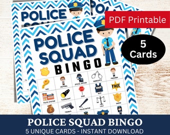 5 Polizei-Trupp-Bingo-Spielkarte, Polizei-Party-Themenaktivität, Spaß-pädagogisches Ambitions-Bingo, Beruf-Verein-Spiel, Polizist-Anerkennungstag