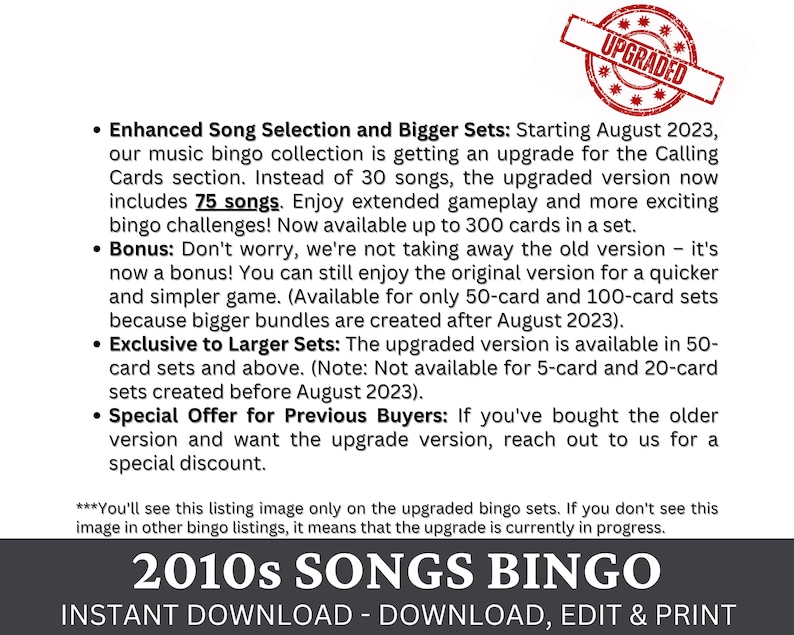 2010s Songs Bingo Game 200 Card, Throwback Music Bingo With Playlist