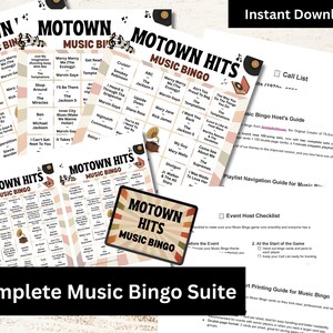 Classic R&B Soul Music Bingo, 100 Cards, 100 Songs Playlists Included, Printable PDF Game, Instant Download image 2