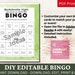 50 Editable Bingo Watercolor Green Template PDF, DIY Fillable Game ...