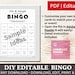 25 Editable Bingo Template PDF, DIY Fillable Bingo Game Cards, Pastel ...