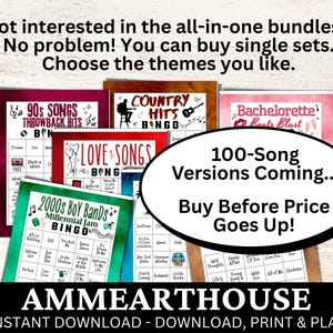 Classic R&B Soul Music Bingo, 100 Cards, 100 Songs Playlists Included, Printable PDF Game, Instant Download image 9