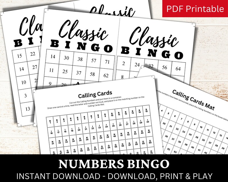 100 Cards Classic Numbers Bingo, Party Games, Large Group Games PDF