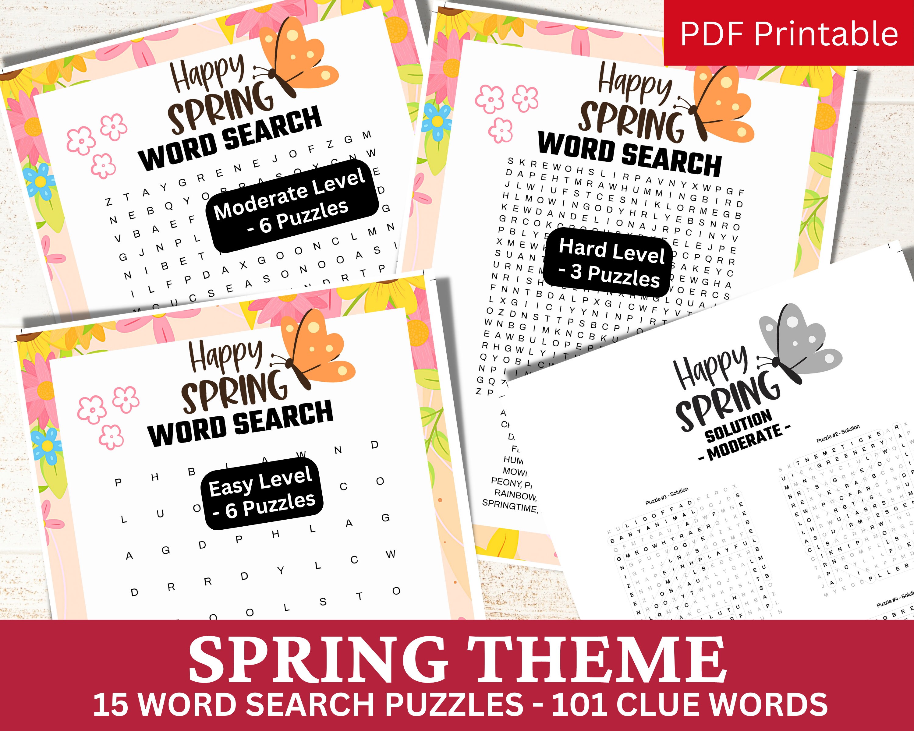 Spring Tea Word Search 15 Spring Word Search Puzzle Game, Season Theme Activity, Springtime ...