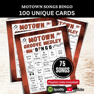 R&B Soul Pop Songs Bingo 100 Card, Classic Music Bingo with Playlist, Fun Family Holiday Party Activity, Senior Gathering Game PDF Printable