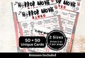 Horror Movie Bingo 50 Cards, Halloween Theme TV Shows Watch Party, Scary Night Game, Family Movie Night Bingo, Holiday Reunion Gathering