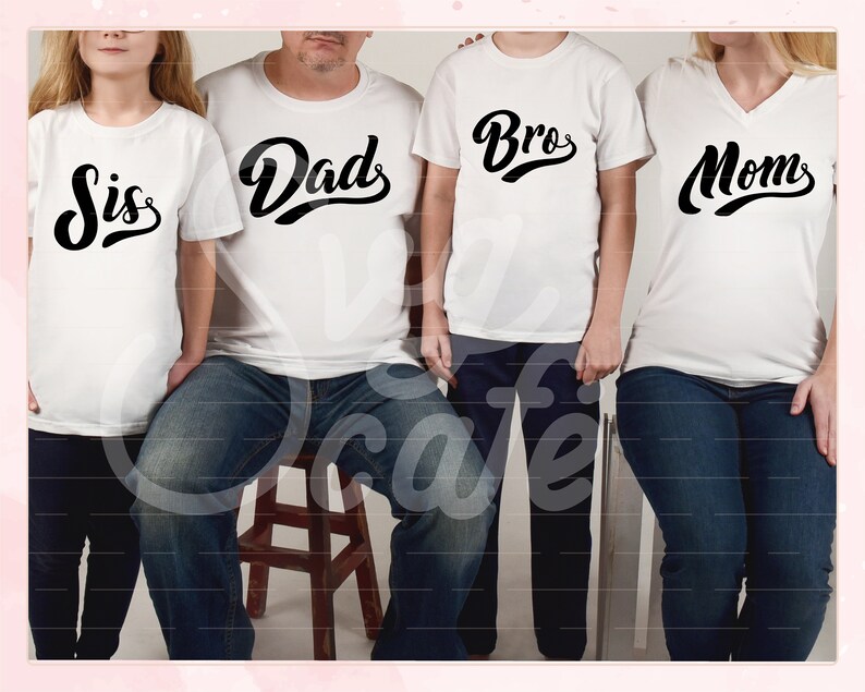 Matching Family Svg Bundle, Dad Svg, Mom Svg, Bro Svg, Sis Svg / Zip ...