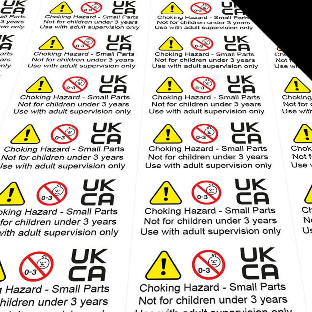 Laser Printed Choking Hazard Warning Labels Stickers Self Etsy