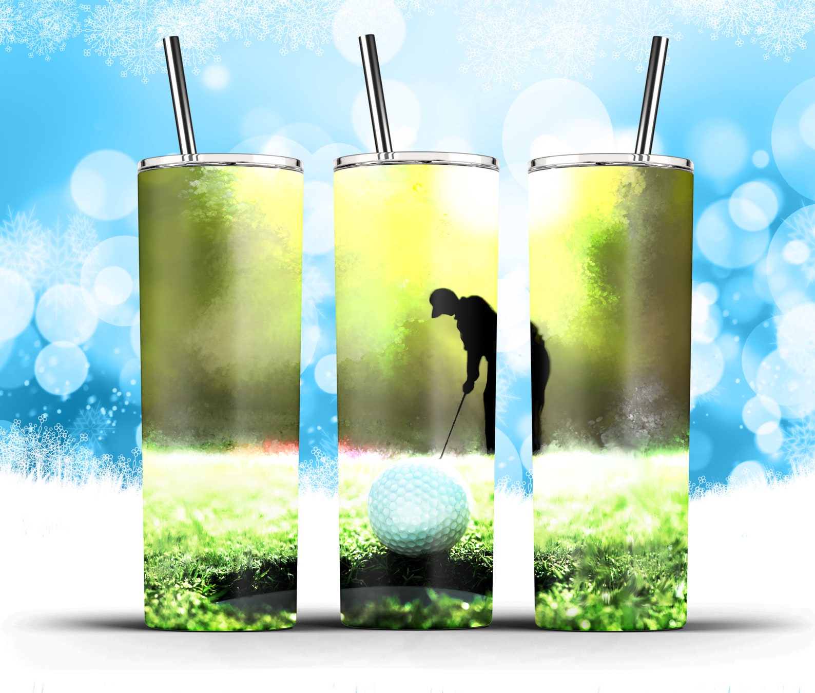 Golf ball for dad Golf tumbler wrap golfer gift sublimation Etsy