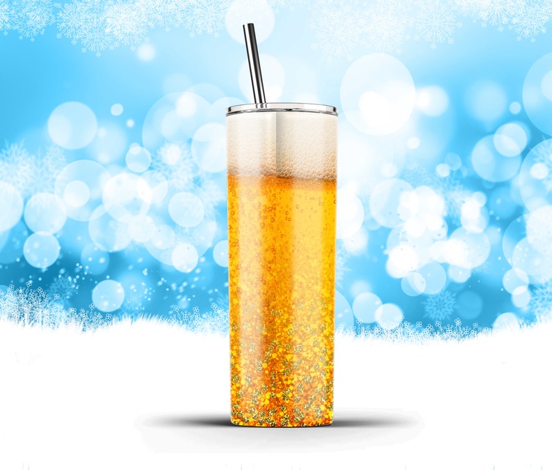 Beer Glass Sublimation Design PNG for 20 Oz Skinny Tumbler Etsy