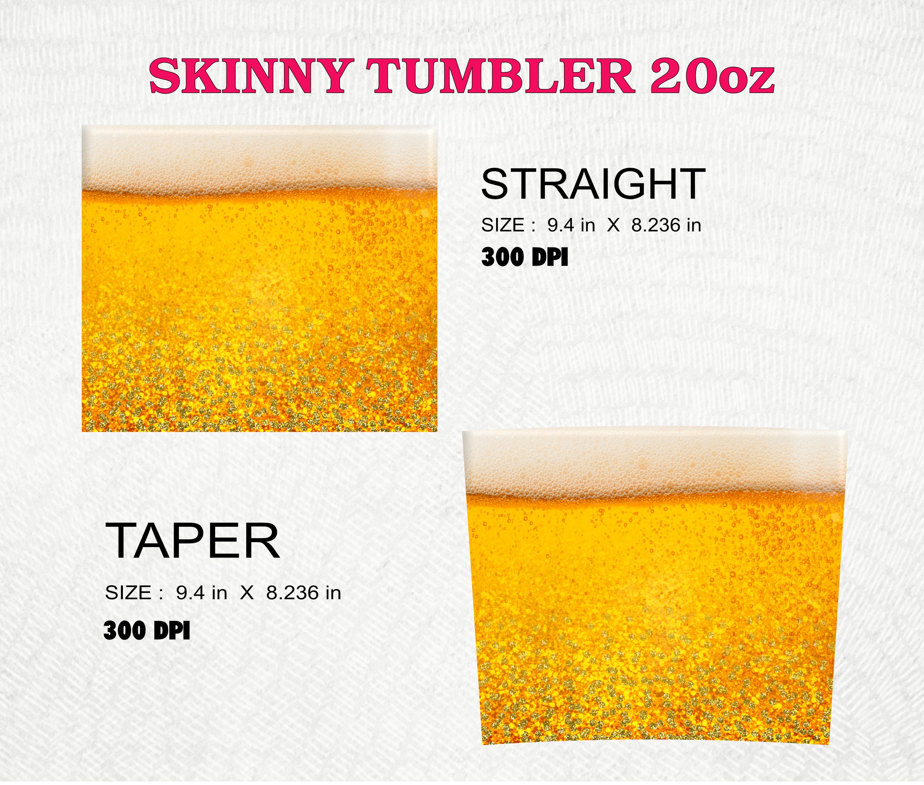 Beer Glass Sublimation Design PNG for 20 Oz Skinny Tumbler Etsy