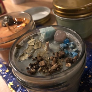 Personalized Intuitive Intention Spell Candle Made to order soy essential oil crystal herbs spell ritual customized specially witch