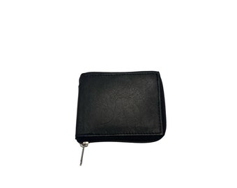 Black Wallet | Genuine Leather | Card Holder | Zipper Wallet
