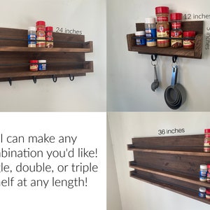Spice Rack - Wall mounted spice rack - modern spice rack - kitchen organizer - kitchen shelves - Spice Rack Wall Mount