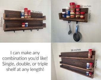 Spice Rack - Wall mounted spice rack - modern spice rack - kitchen organizer - kitchen shelves - Spice Rack Wall Mount