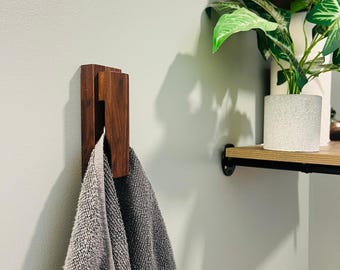 Wood Towel Holder, Wall Mounted Towel Clamp