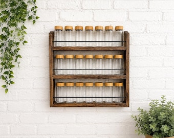 Minimalist Spice Rack | Wooden Wall Shelf | Kitchen Spice Organizer | Space Saving Storage