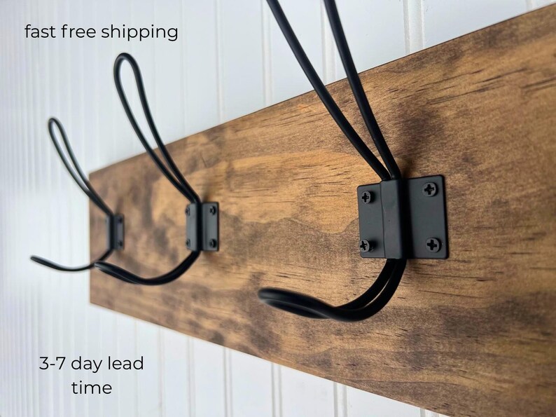 Farmhouse Coat Rack, Wooden Wall Mounted - Etsy