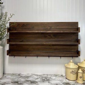 Spice Rack Display Organizer - Wall Mounted Spice Jar Display - Spice Rack - Custom Builds