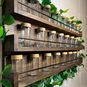 Modern Spice Rack - Wall Mounted spice rack - Spice Organizer- Custom Spice Rack - Large Hanging Spice Rack -Spice Jar Holder- FREE SHIPPING