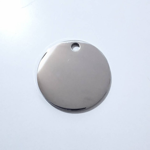30mm round disc stainless steel blank, polished both sides, 316L grade steel, engraving disc, stamping tag, blank for engraving, circle tag