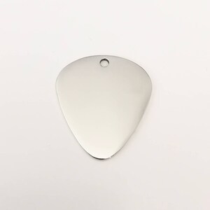 Guitar pick stainless steel blank, music tag, polished both sides, 316L grade steel, engraving disc, stamping tag, blank for engraving,