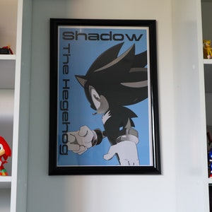 Poster sonic game poster graphic art poster shadow graphic