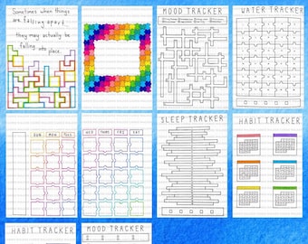 BLANK Puzzle Themed Bullet Journal Template PDF