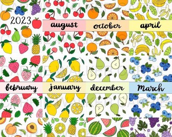 PRINTABLE 2023 Full Year Bullet Journal PDF Download - yearly/monthly bujo spreads, calendar, habit, mood, water, sleep, spending, highlight