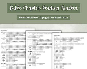 Printable Bible Chapter Tracker & Checklist - DIGITAL DOWNLOAD PDF