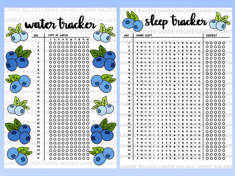 BLANK Blueberry Themed Bullet Journal Template PDF - Etsy