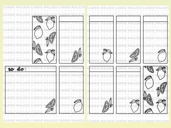 No Color BLANK Lemon Themed Bullet Journal Template PDF - Etsy