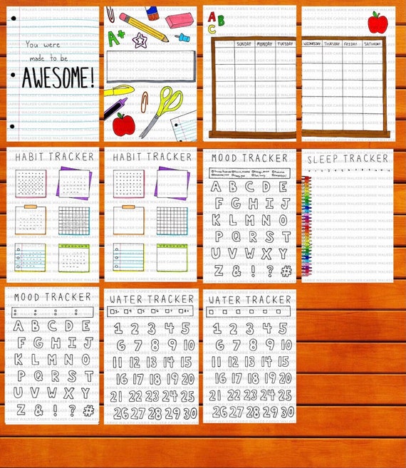 BLANK Back to School Themed Bullet Journal Template PDF | Etsy
