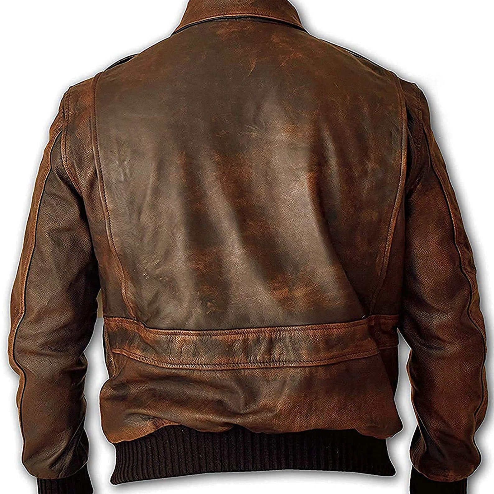 Chaqueta de cuero bomber de vuelo Mens A2 Cafe Racer Vintage Etsy
