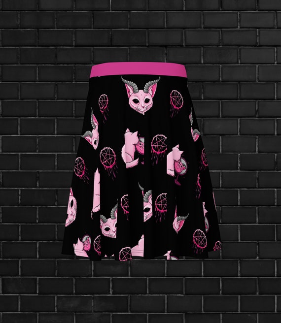Pastel Goth Skirt Pastel Goth Cats Skirt Pastel Goth Etsy
