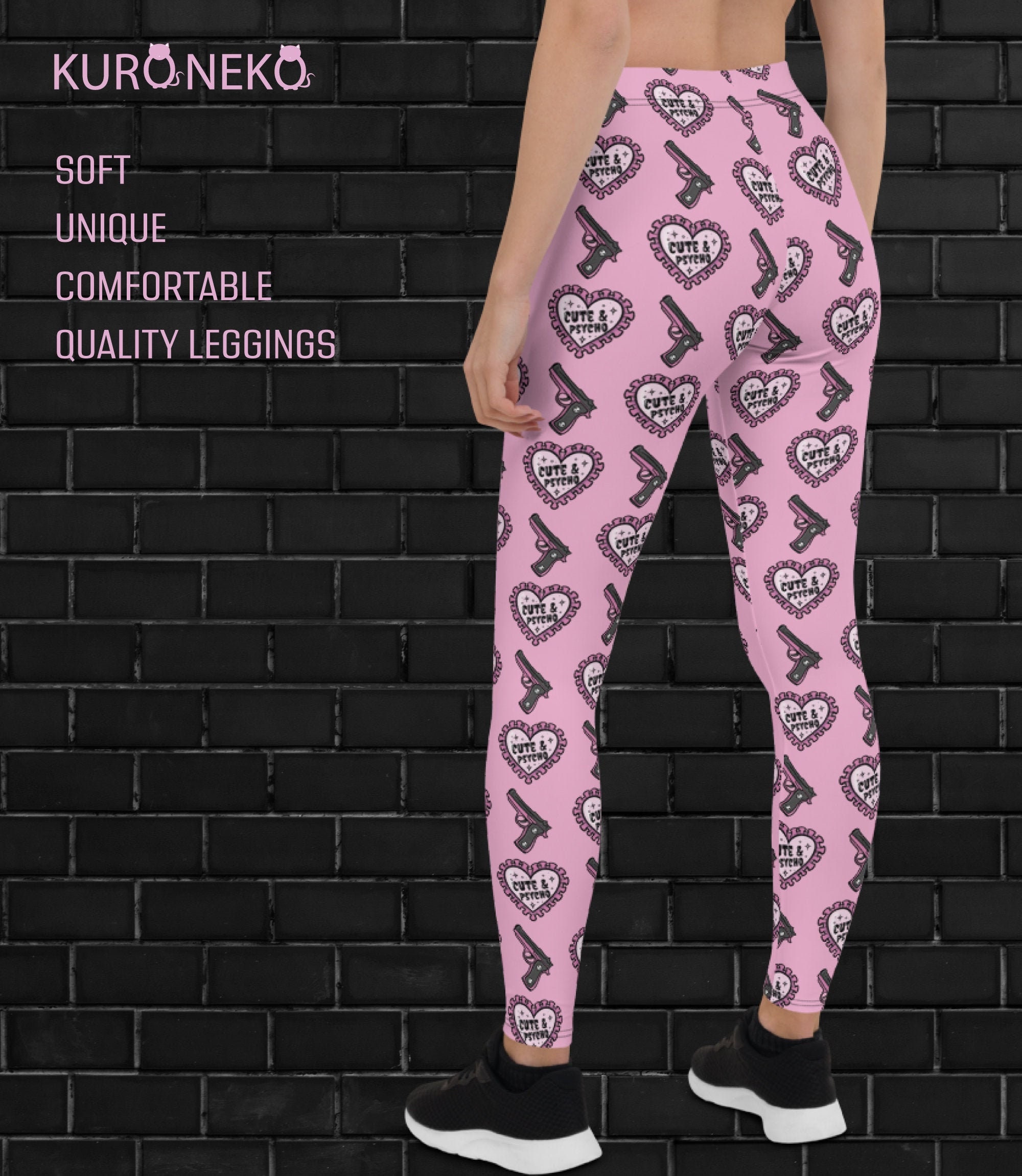 Cute Psycho Leggings Pastel Goth Leggings Kawaii Goth Etsy
