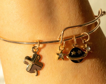 Lucky Stars and Planet Bangle Bracelet - LAST ONE ever - Includes FREE gift bag