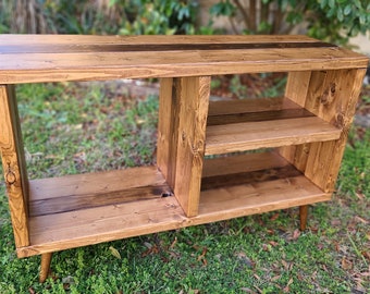 Custom Made to Order Solid Spruce Pine Mid Century Modern Console Table