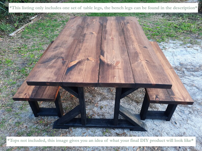 Handmade DIY Farmhouse Angledh Style Table Legs Top It Etsy