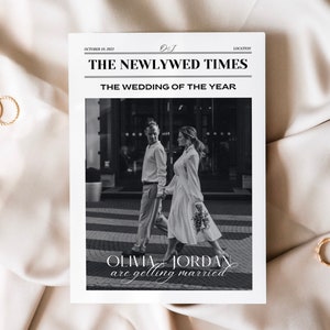 Canva Wedding Newspaper Template, Editable Newspaper Wedding Program, Newspaper Club Tabloid Template, Folded Large Wedding Newspaper, 040