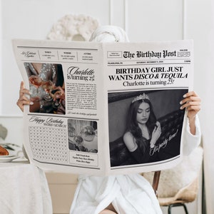 Modello di giornale di compleanno Canva, modello di giornale di compleanno modificabile, modello di giornale di grandi dimensioni, giornale di compleanno per foto, 275