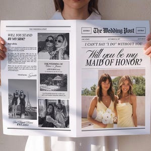 Trauzeugin Vorschlag Zeitungsvorlage, Zeitungsblumenstrauß Brautjungfer Geschenke, Brautjungfer Vorschlagskarte, Willst du mein sein .., 165