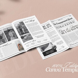 Editable Wedding Engagement Newspaper template, Canva newspaper wedding engagement, Engagement Wedding Newspaper For Photography, 150 image 7