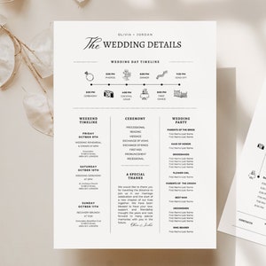 Editable Wedding party timeline, Canva wedding timeline modern, Custom wedding day timeline template, Wedding weekend itinerary template,060