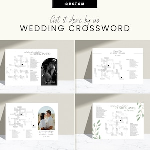 Photo Custom Wedding crossword puzzle, Sip and Solve Crossword for Wedding, Large crossword wedding sign custom, Wedding games, 059