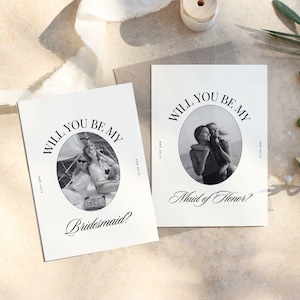 Bridesmaid Proposal Card Template, Editable Will You Be My Bridesmaid Photo Card, Printable Bridesmaid Info Card, Maid of Honor Proposal