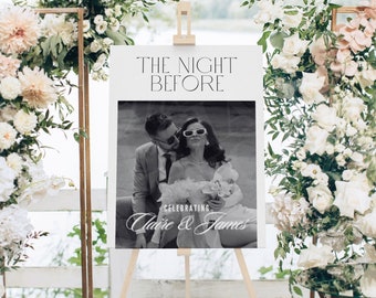 Canva The Night Before Wedding Sign, The Night Before Sign Template, Wedding Rehearsal Sign Night, Wedding Rehearsal Dinner Sign Poster, 141