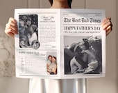 Canva Fathers Day Newspaper Template, First Father's Day DIY Gift For Husband, Printable Card For Dad, Editable Instant Download Gifts, 161